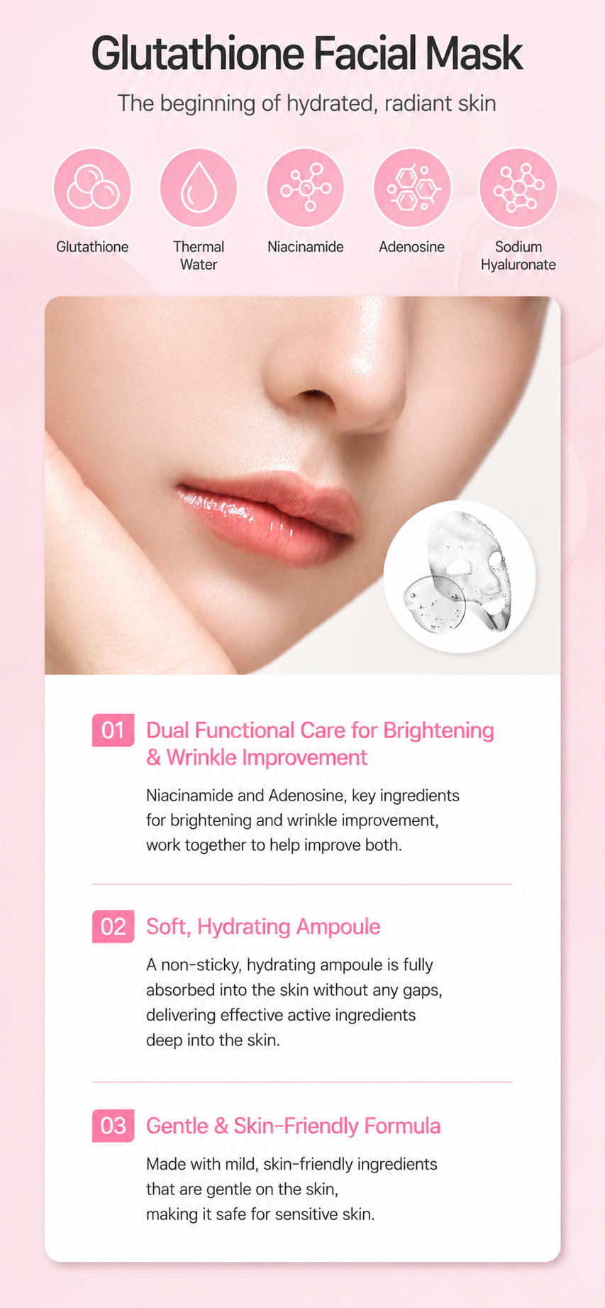 Glutathione Jeju Eau Thermal 3 step Mask