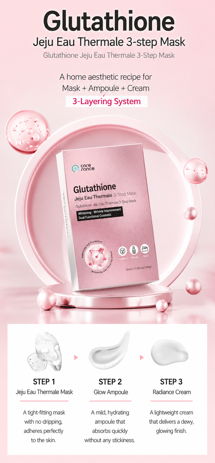 Glutathione Jeju Eau Thermal 3 step Mask